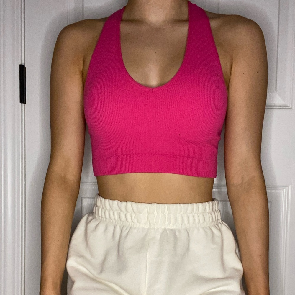 Size S/M ZENANA hot pink halter top
